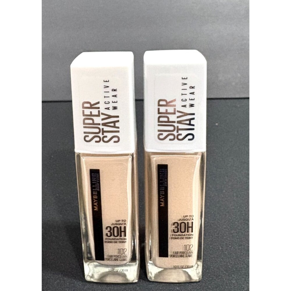 2 of Pack Maybelline SuperStay Foundation Full Coverage 30 HR 102 Fair Porcelain
